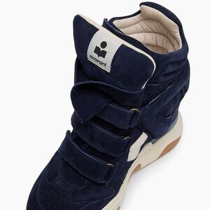 Isabel Marant Navy and Cream Sneakers